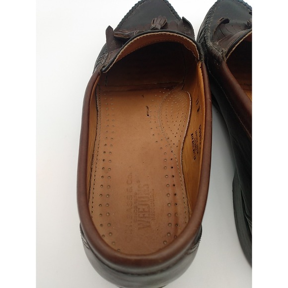 G H BASS & CO WEEJUN TWO Tone BLACK AND BROWN KILTIE TASSEL LOAFERS SIZE 11 D - Picture 11 of 16